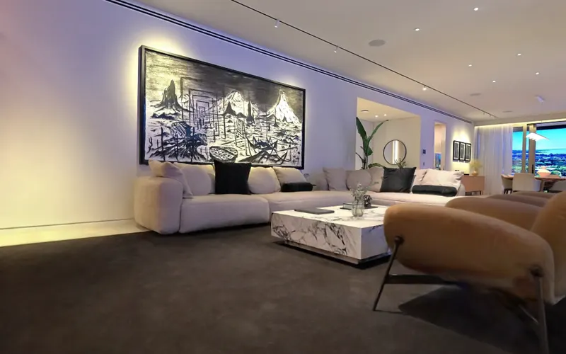 Vista del living de Uda